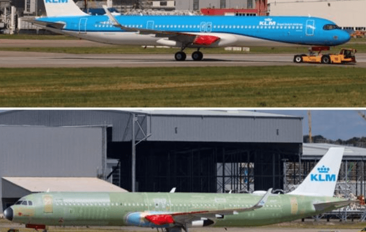 Premier vol d’essai pour le second Airbus A321neo de KLM à Hambourg